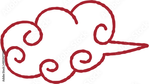 Auspicious Cloud Vector Line Art Illustration