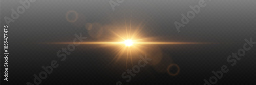 Bright flash with a horizontal line of light.