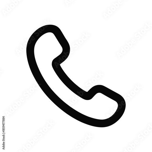 Phone handset outline vector icon isolated on white background