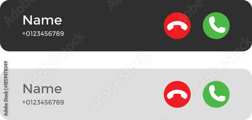 Incoming Call Alert Symbols. Phone call pop up icon. Calling notification graphic design. Mobile UI and app icons. Active Call Notification Icons