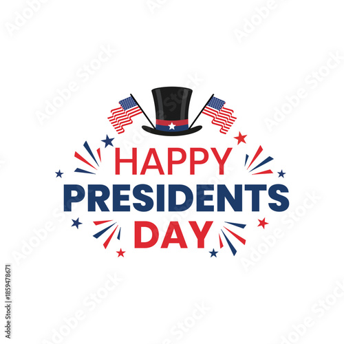 Happy Presidents Day Lettering Text Style Design