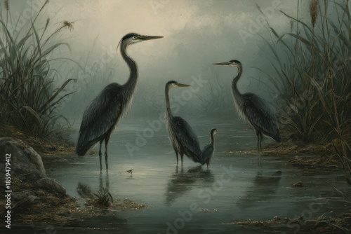 Majestic wetland birds adapting to a polluted environment