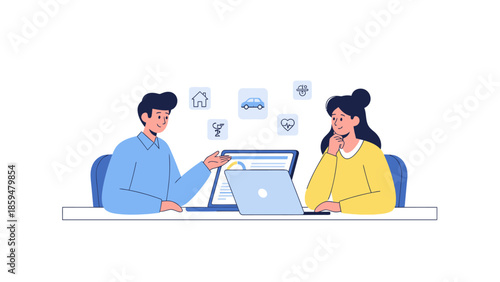 Digital consultation between a male and female professionals discussing online