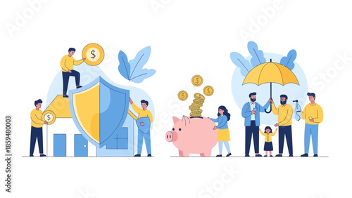 Financial Growth and Security Concepts with Investing and Saving Visual