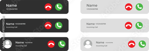 pop up incoming call. Incoming caller symbol. Interactive call alert graphic design. Smartphone and telephony regulation signs
