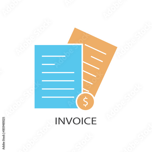 File invoice icon Logos. Flat Vector