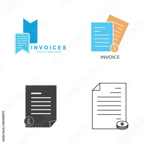 File invoice icon Logos. Flat Vector