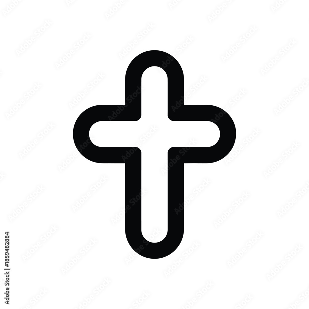 Obraz premium Plus sign outline vector icon isolated on white background