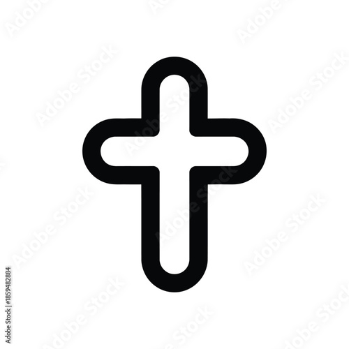 Plus sign outline vector icon isolated on white background