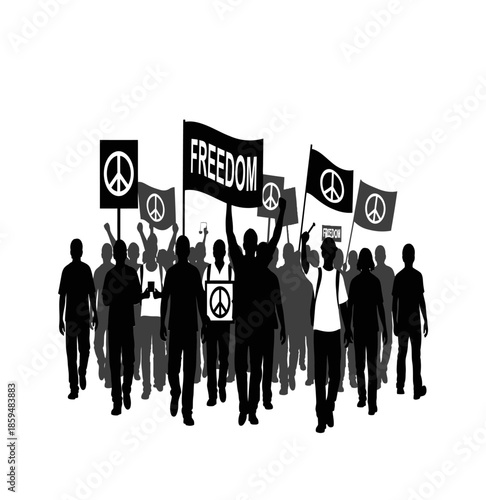 Protestors rally for freedom and peace