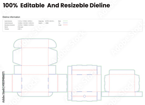 double drawer tuck front box dieline template box dieline die lines packaging custom dieline  box cardboard box dieline pizza box dieline printable product packaging layout,