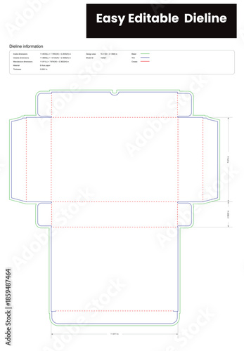 flip top box with tuck top and thumb cut dieline template box dieline die lines packaging custom dieline  box cardboard box dieline pizza box dieline printable product packaging layout,