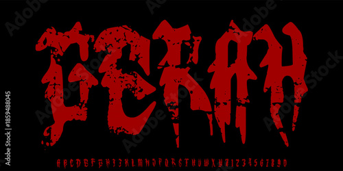 horror halloween Font Uppercase Lowercase and Number. Spooky Lettering Minimal Fashion Designs. Typography modern serif fonts regular