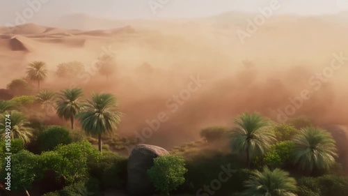 Wallpaper Mural Transformation of desert landscape into oasis through traveling sandstorm Torontodigital.ca