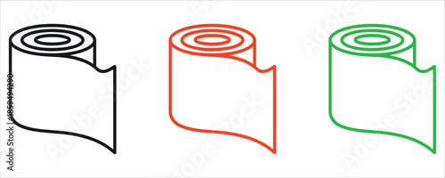 Colorful speech bubble icons in black, red, and green for communication design vector.