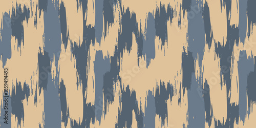Abstract blue and beige pattern with textured brush strokes
