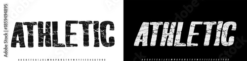 Athletic, modern alphabet fonts with bold style. Vector illustration and tech font. Abstract minimal modern sport, simple, fashion, digital, future creative alphabet font
