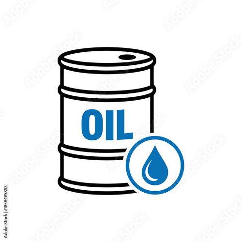 Illustration of an oil barrel with a water droplet icon