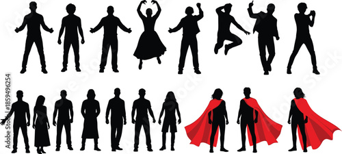 Collection of Diverse Stick Figure Family Icons in Bright Color, Depicting Various Parent-Child Combinations, Single Parents, and Social Groupings, Vector Set.