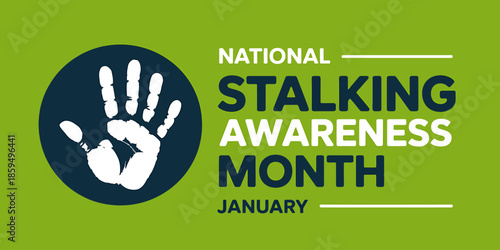 National Stalking Awareness Month Hand Symbol Graphic