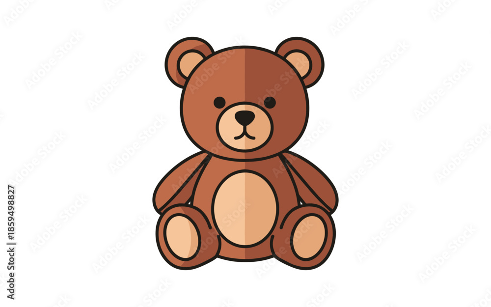Obraz premium Cute brown teddy bear sitting
