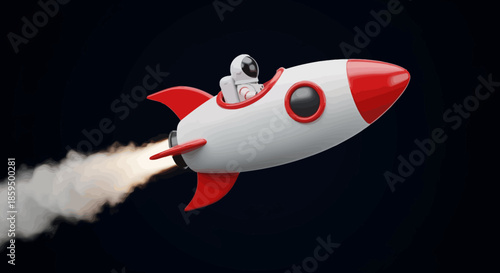 Astronaut Rocket Cartoon Space Adventure