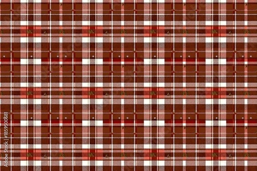 Brown plaid pattern background featuring classic checkered textile design warm tones and traditional fabric texture ideal for fashion branding and decorative projects