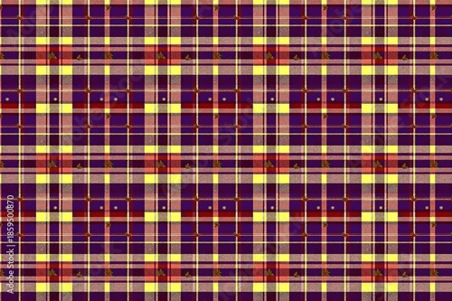 Colorful plaid pattern showcasing vibrant checkered fabric design with bold intersecting lines perfect for fashion textiles and decorative backgrounds