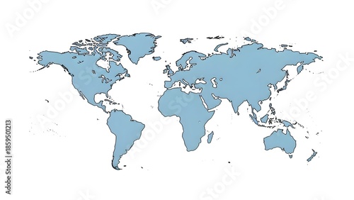 Simple stylized world map illustration on white background