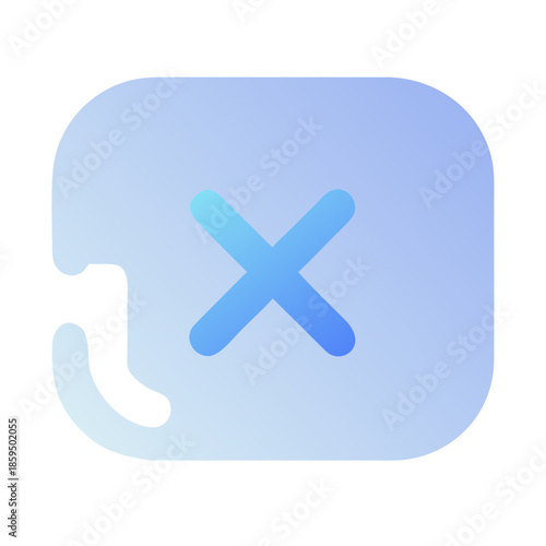 Blue phone icon with cancel symbol on gradient background