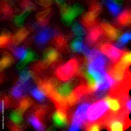 Vibrant blurred lights creating colorful bokeh effect dynamic abstract atmosphere and modern artistic background