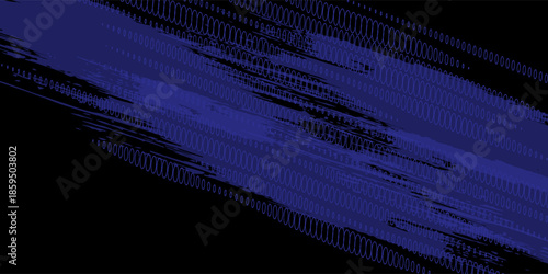 Black and blue abstract background with brush stroke and halftone style. abstract grunge
