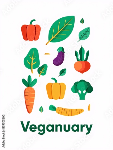 Colorful vegan produce