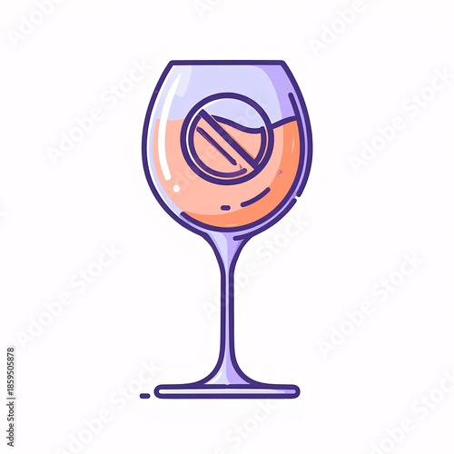 No Wine glass icon 
