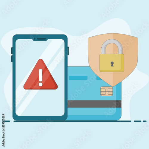 Card Transaction Warning Icon in Digital Security System