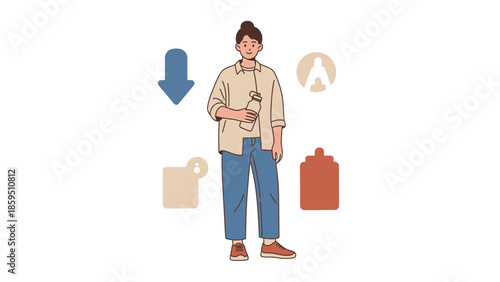 Step-by-Step Guide to Using a Water Bottle and Accessory Selection Infographic