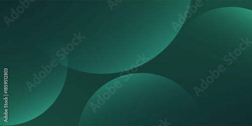 Minimal abstract circles vector gradient background. dark green background with smooth, overlapping circles background.