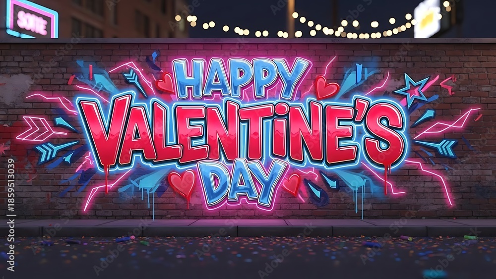 Fototapeta premium Valentine’s Day Party Vibes Street Art