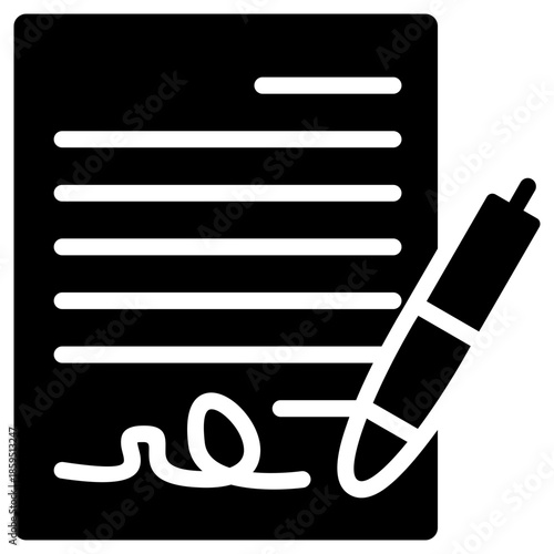 contract icon isolated on white background. vector illustration icon for company and business development