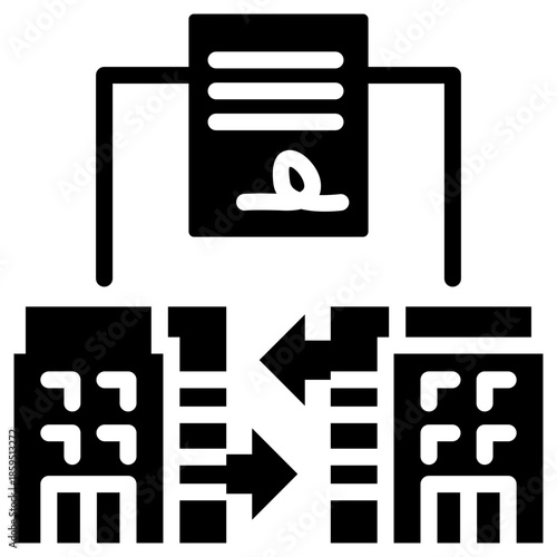 merger icon isolated on white background. vector illustration icon for company and business development