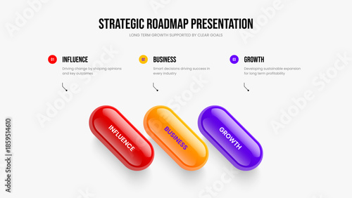 Project Strategy 3 Option Infographic Presentation Design. Consulting Report Three Step Diagram Frame Layout. Business Overview Slide Template Vector Illustration.