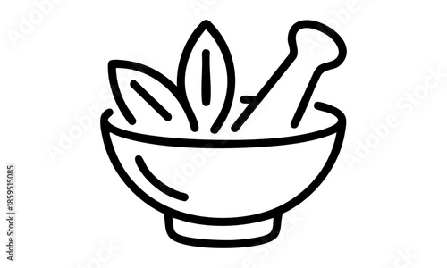 Homeopathy concept line icon. Herbs, alternative therapy, seasoning. Medicine concept. Vector illustration can be used for topics like healthcare, pharmacy, cooking
