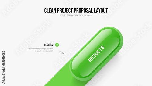 Visual Performance One Option Infographic Slideshow Design. Consulting Briefing Presentation Template Vector Illustration. Creative Profile 1 Element Diagram Frame Layout.