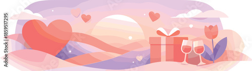 Pastel Valentine Abstract. Abstract Valentine mood created with gentle pastel layers and romantic softness, modern flat vector