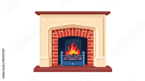 Cozy fireplace with a warm burning fire, creating a welcoming and inviting ambiance