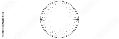 Halftone circle dotted frame circularly distributed set. Abstract dots logo emblem design element.