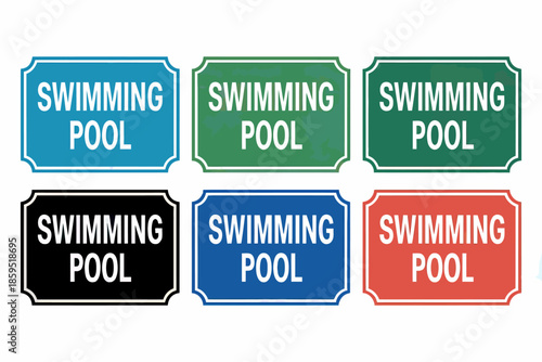 Colorful Swimming Pool Signs Collection for Safety and Fun