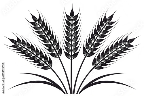 Silhouette ears of wheat icon Nice