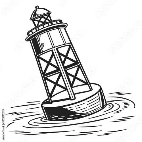 lighthouse silhouette vector illustration