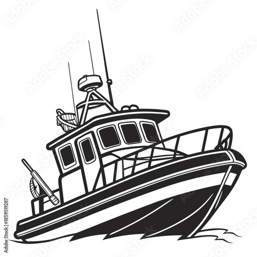fishing boat vector illustration